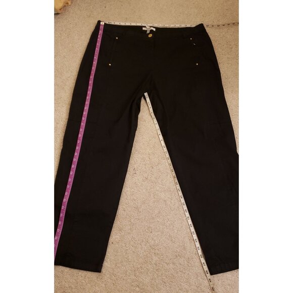 Chico's Cotton Blend Straight Leg Casual Black Pants Pockets Size L EUC - Picture 6 of 10